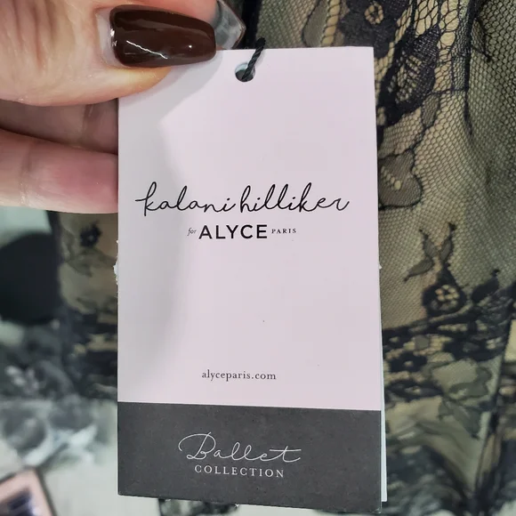 Alyce Paris 2 piece Lace Velvet Black Homecoming Dress Short Formal - Picture 10 of 12